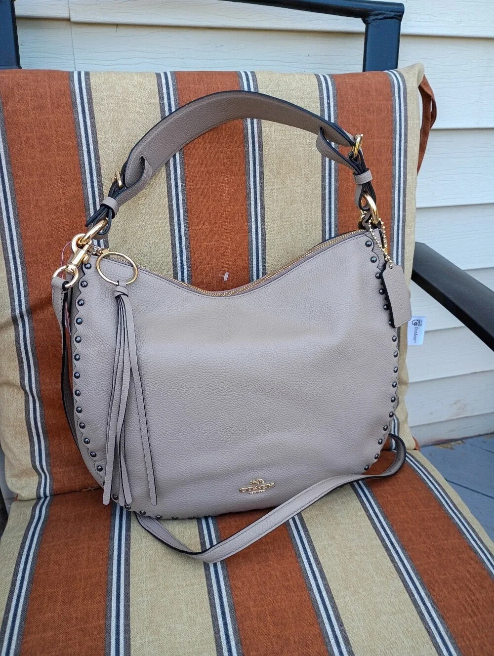 NWT Coach Sutton Hobo Scallop Rivets